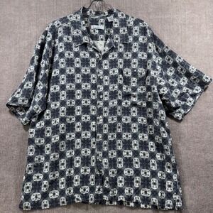 Burma Bibas Silk Hawaiian Shirt Men's XL Short Sleeve Button Up Floral Print